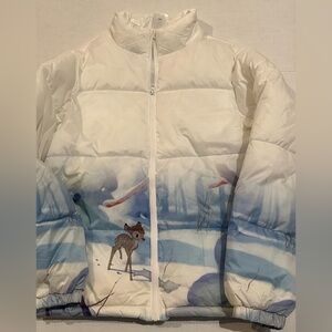 Disney Parks Bambi Light Puffer Jacket Coat Full Zip Women's Ladies Size L